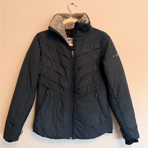 Columbia Titanium Black Jacket with Teal Logo